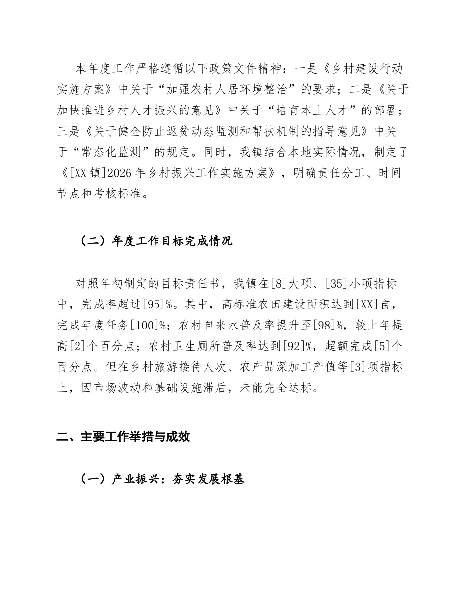 2026年乡镇乡村振兴工作总结（含Word模板）_第2页