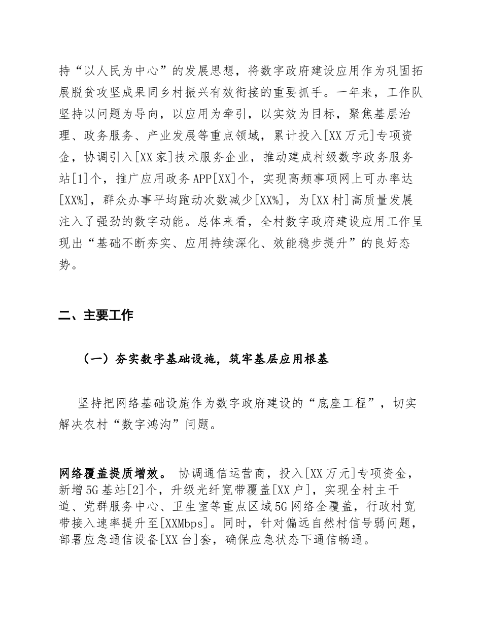2026年驻村工作队年终数字政府建设应用工作总结（含Word模板）_第2页