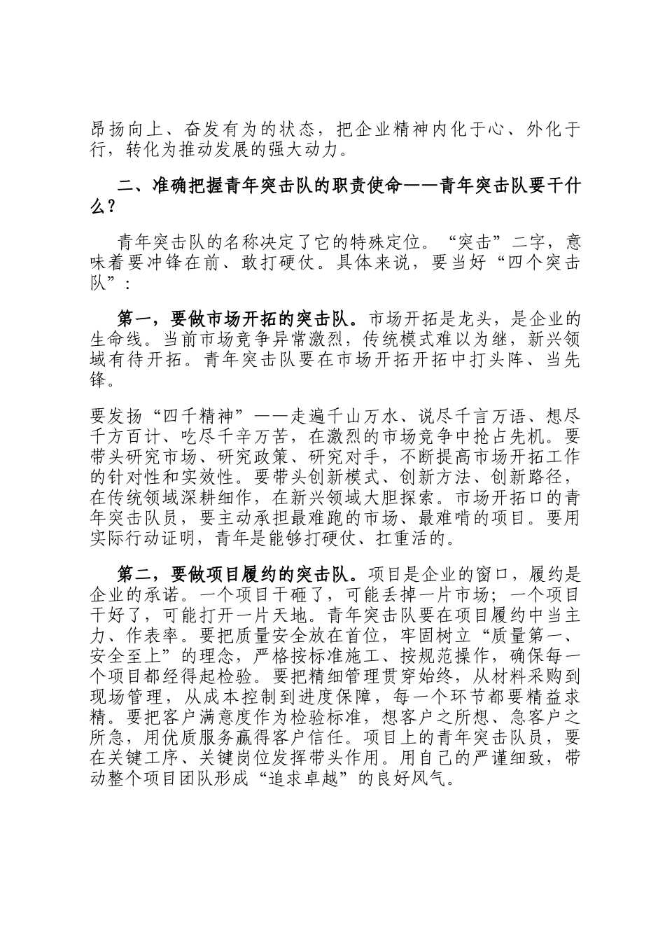 书记在青年突击队授旗仪式上的讲话_第3页