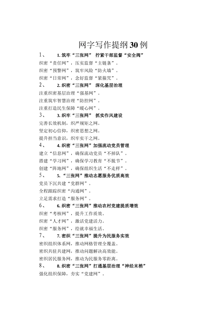 网字写作提纲30例_第1页