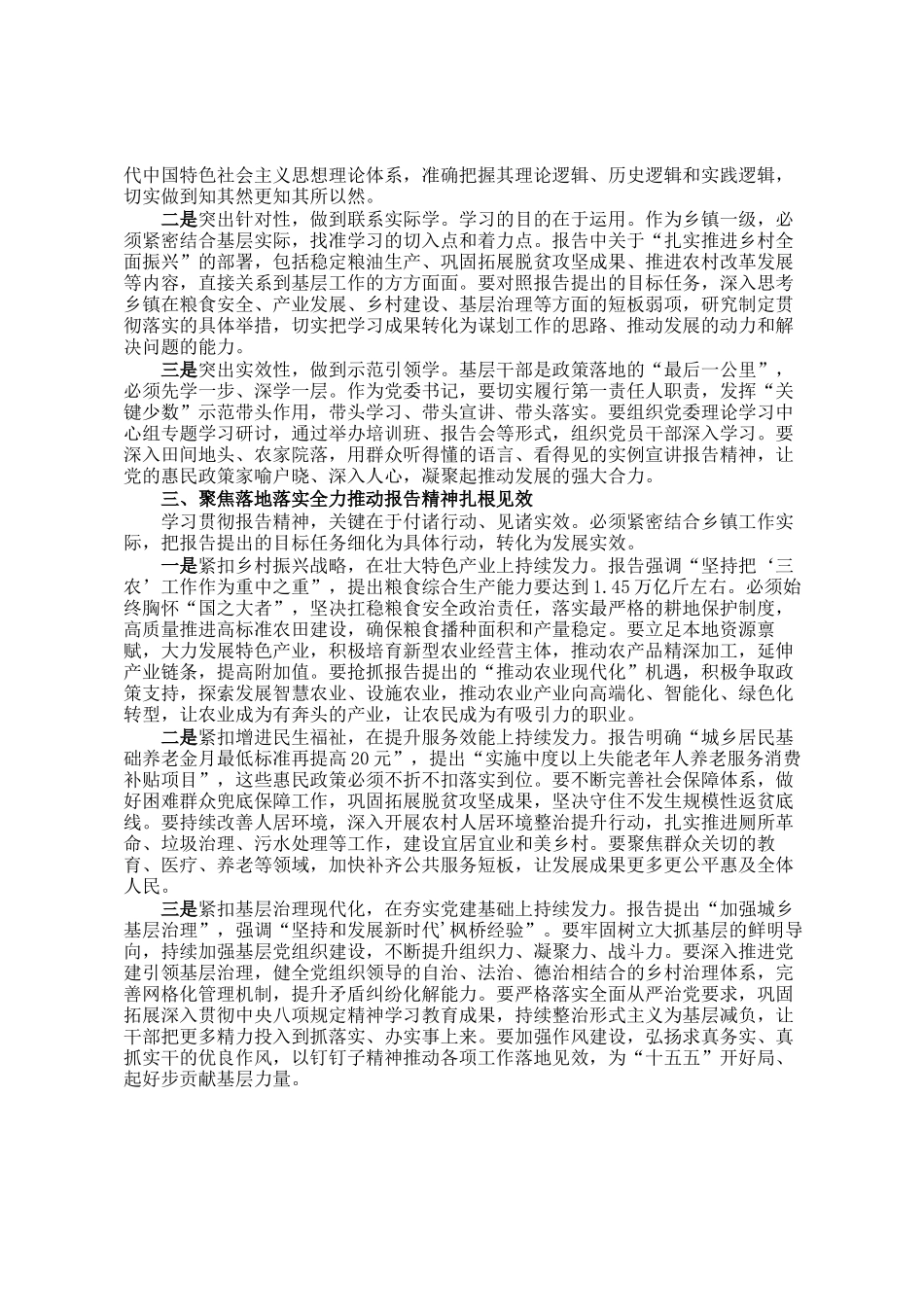 乡镇党委书记学习2026年全国政府工作报告感悟_第2页