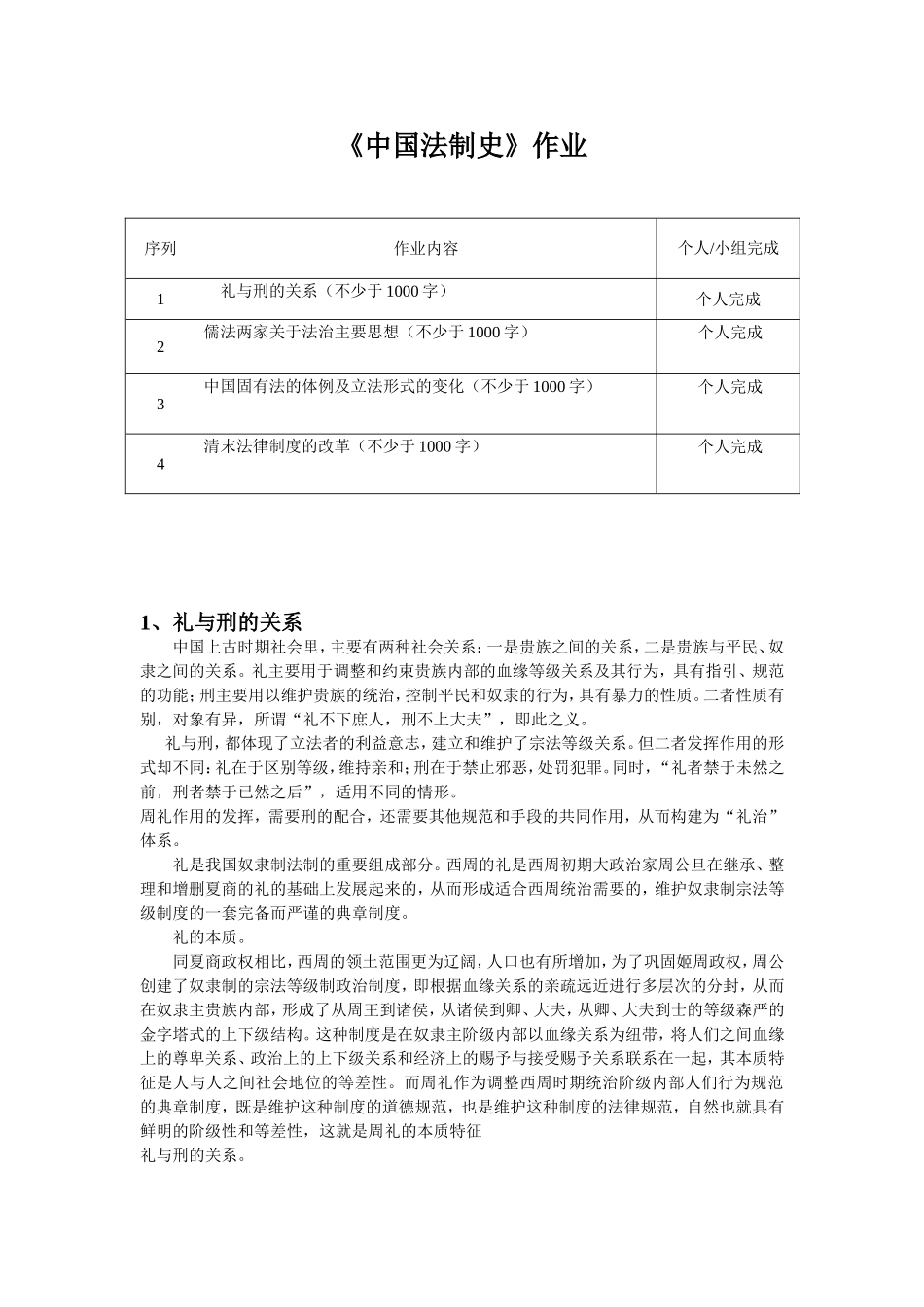 《中国法制史》作业_第1页