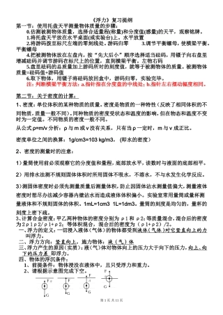 《浮力》复习提纲