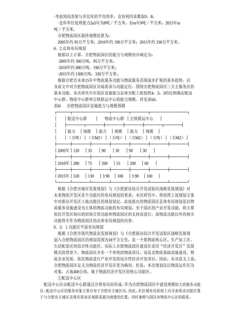 第六章 合肥物流园区总体发展规划_第3页