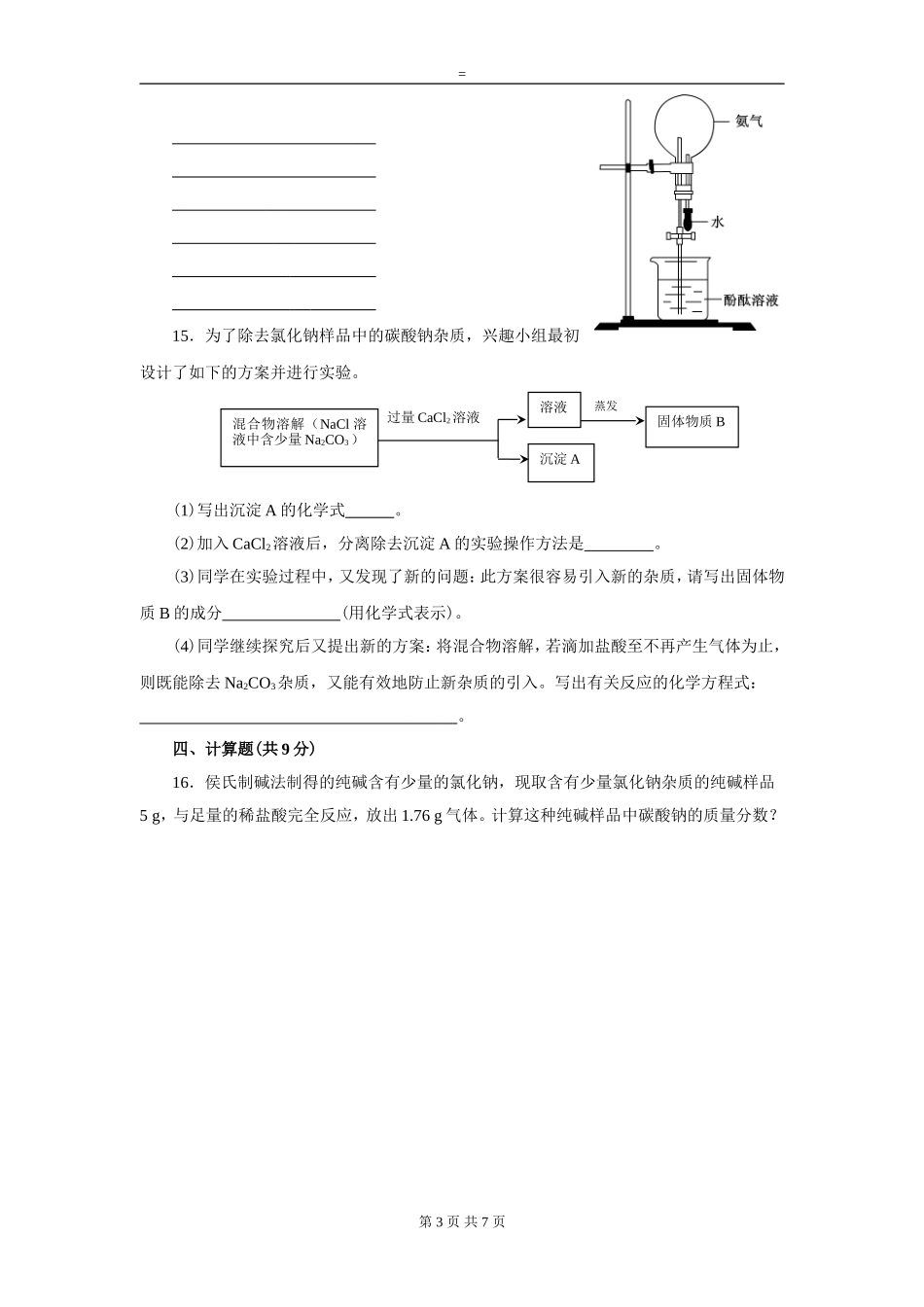 第十一单元   盐  化肥同步检测_第3页