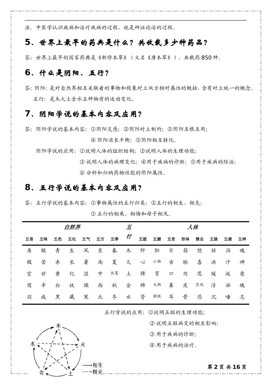 《中医药学概论》期末考试测试题_第2页