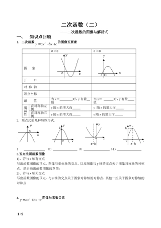 二次函数——二次函数的图像与解析式