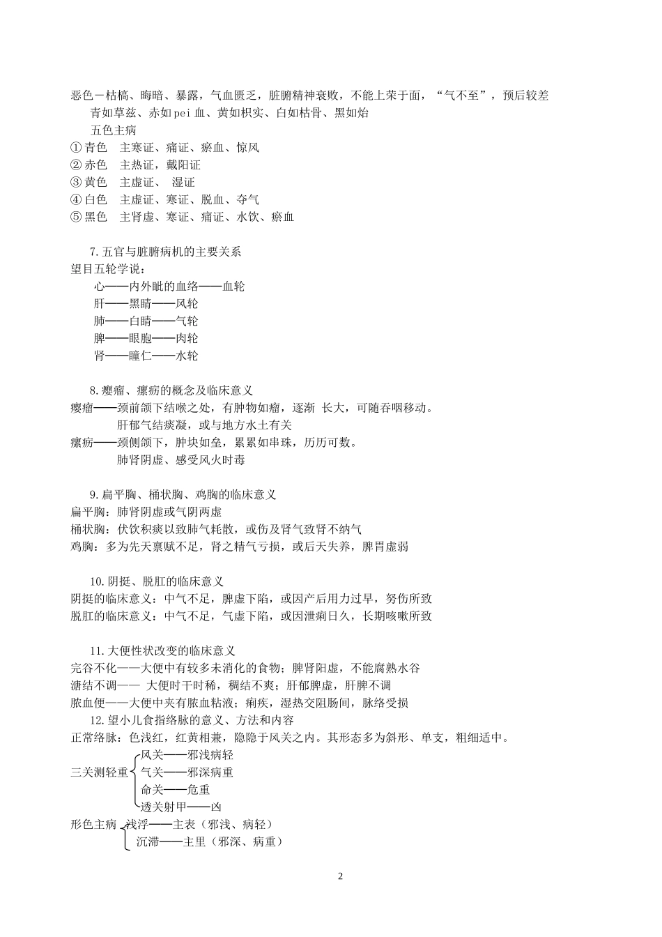 《中医诊断学》复习提纲_第2页