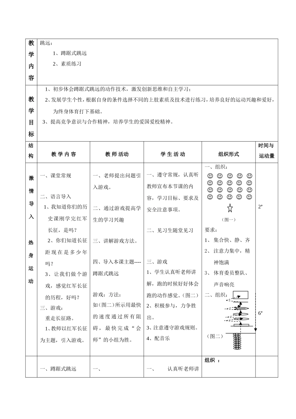八年级《蹲踞式跳远》教学设计_第3页