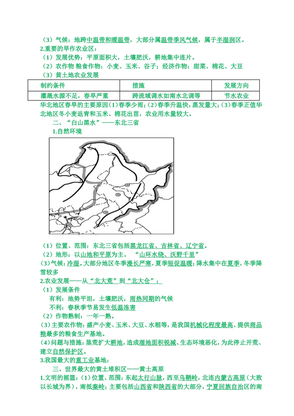 八年级下册第五章  中国的地理差异知识点梳理_第2页