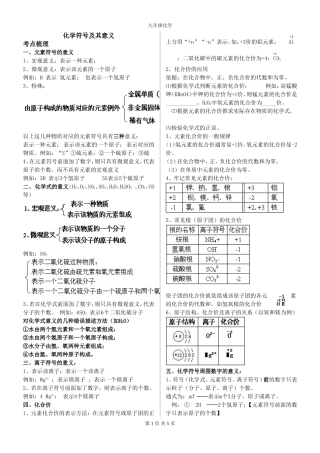 化学符号及其意义考点梳理