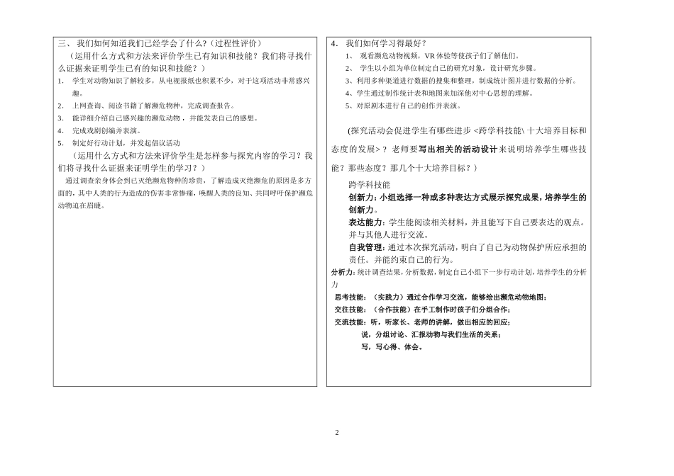 共享地球二年级PYP 计划书_第2页