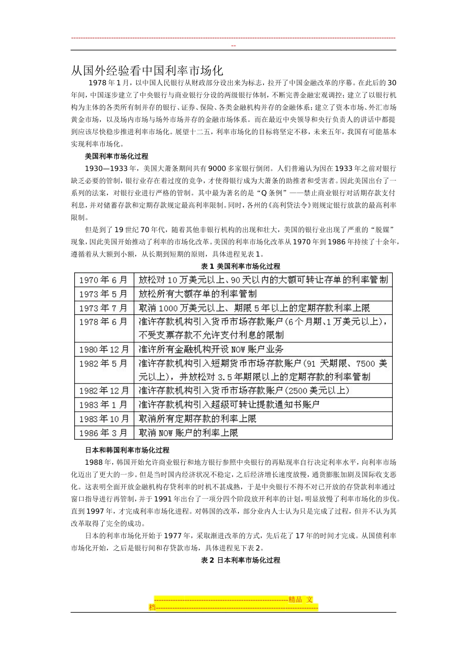 从国外经验看中国利率市场化分析研究 财务会计学专业_第1页