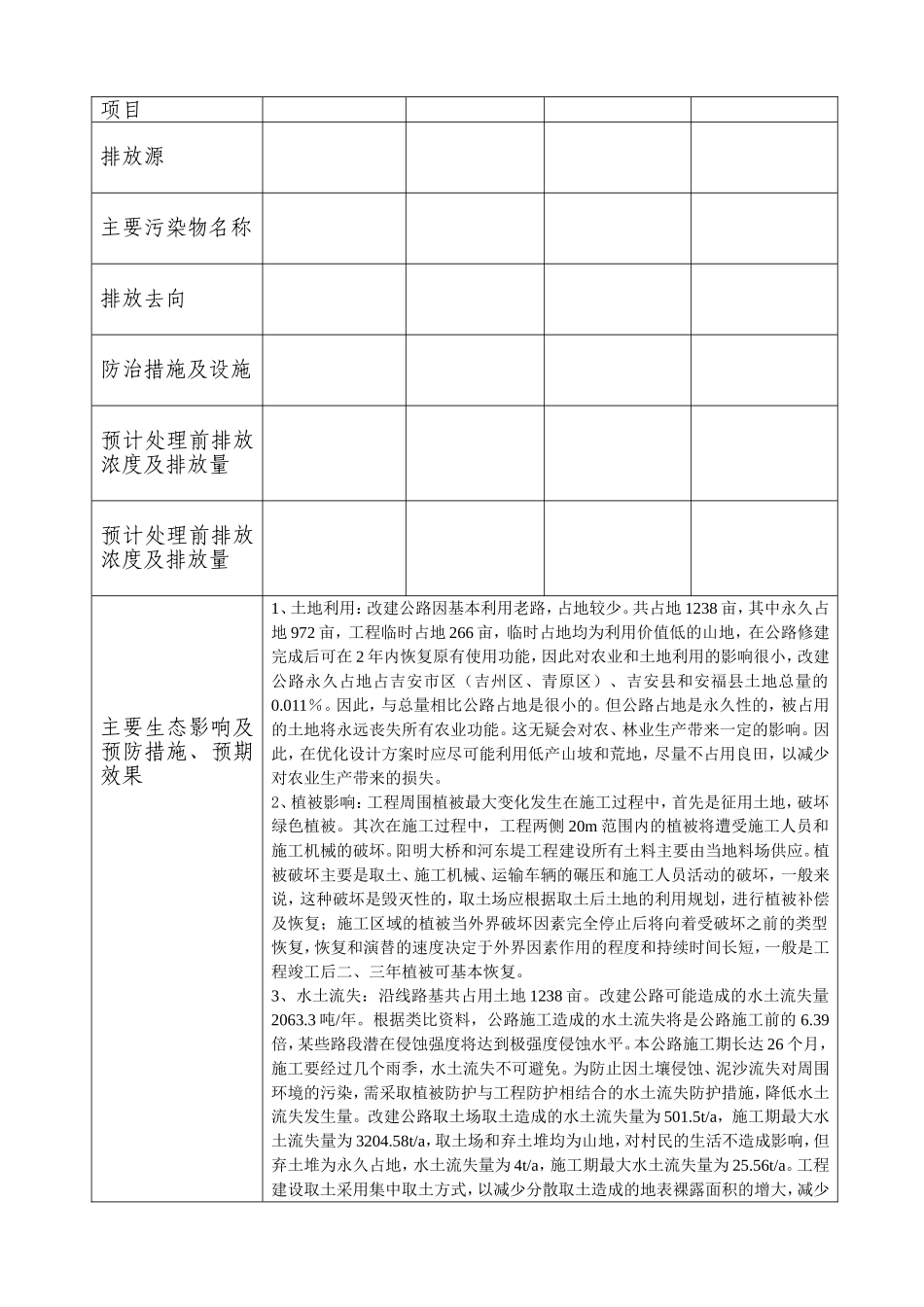 吉安至安福（山庄）公路改建工程建设项目环境影响审批备案表_第3页