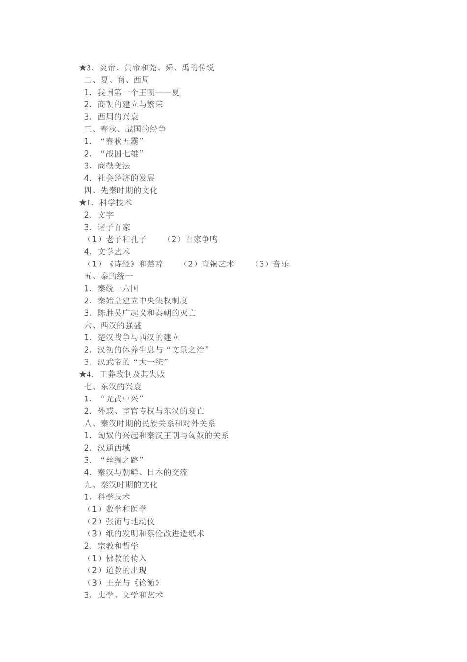 九年义务教育全日制初级中学历史教学大纲(试用修订版)_第3页