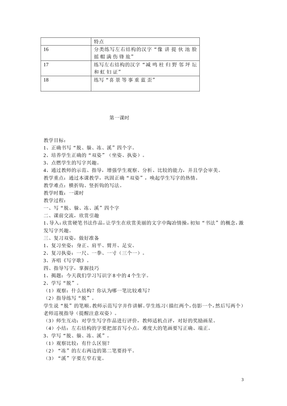 二年级下册写字教学计划和进度_第3页