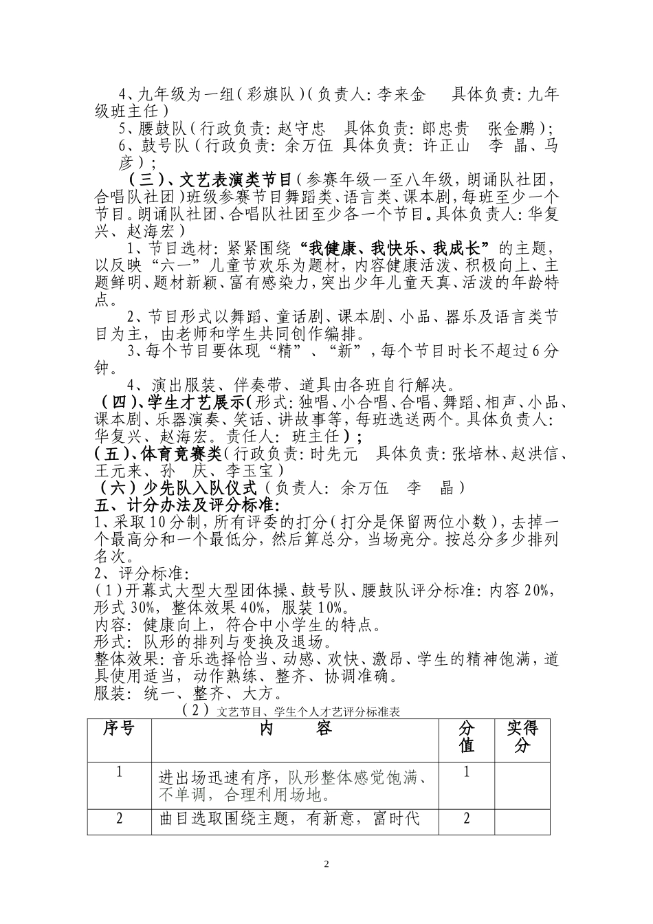 乐都区第四中学第一届文化体育艺术节活动方案_第2页