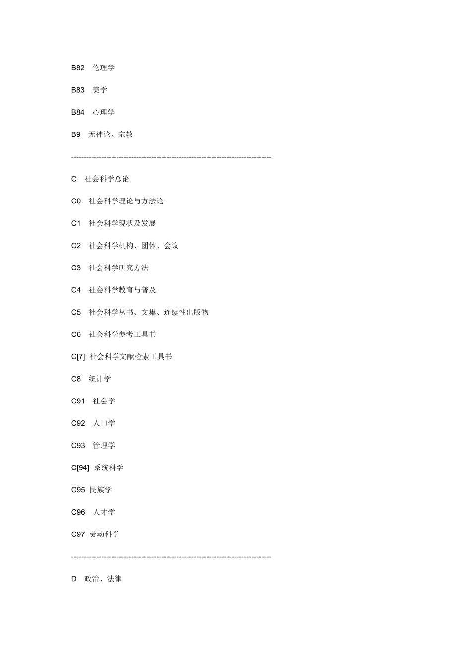中图法分类号查询（全部简表）_第2页