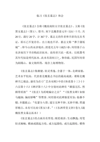 临习《张玄墓志》体会