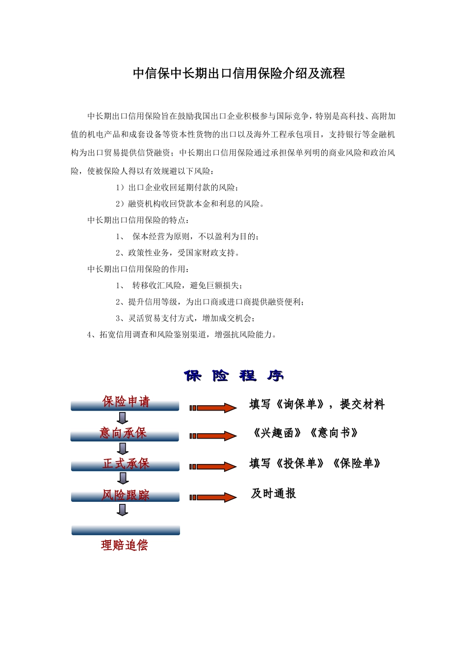 中信保中长期出口信用保险介绍及流程_第1页