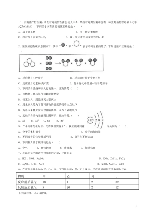 学年广东中考化学选择题专题练习