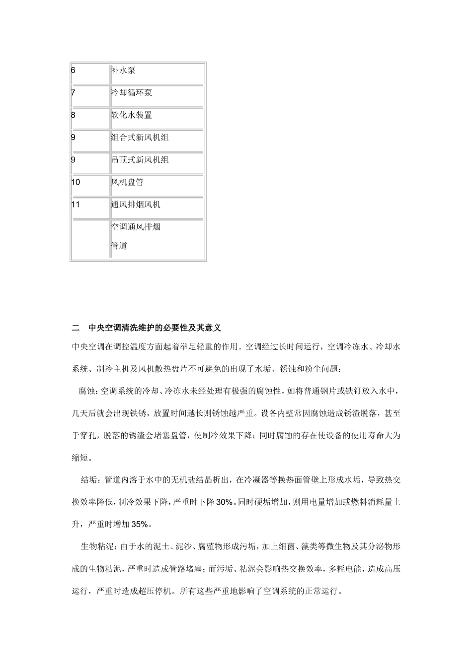 中央空调维修保养方案及保养范围_第2页
