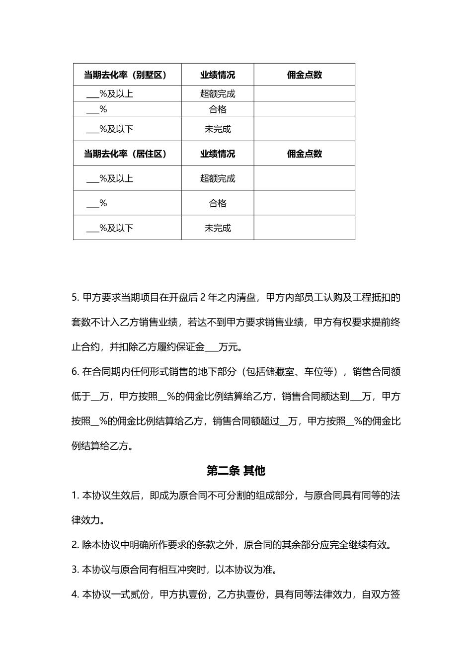 项目工程完成实际情况补充协议_第2页