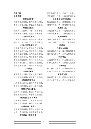 伤寒方歌知识点中医梳理