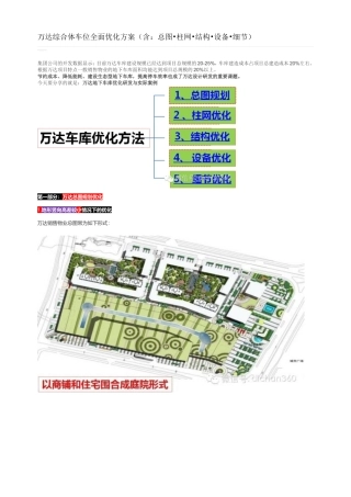 万达综合体车位全面优化方案（含：总图•柱网•结构•设备•细节）