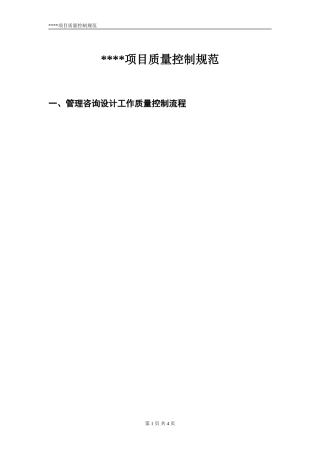 项目质量控制规范