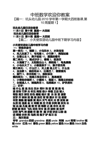 中班数学欢迎你教案