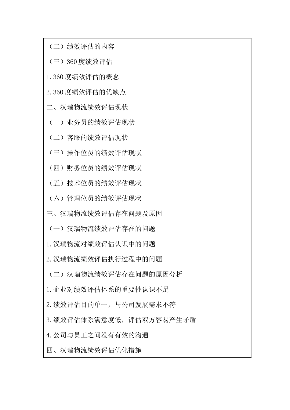 汉瑞物流员工绩效评估研究分析   人力资源管理专业_第2页