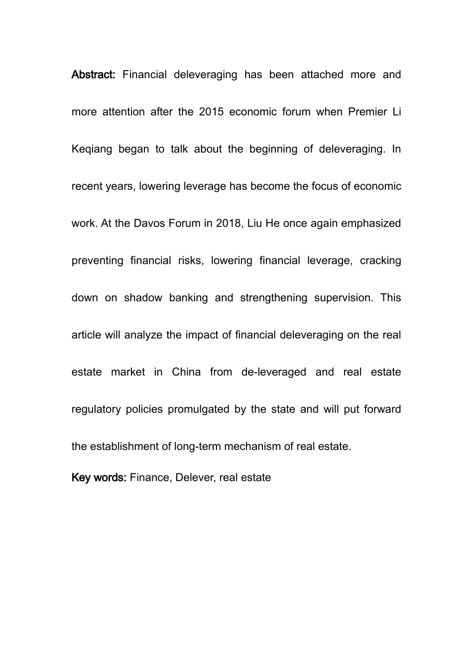金融去杠杆政策对我国房地产市场的影响研究分析  财务会计学专业_第2页