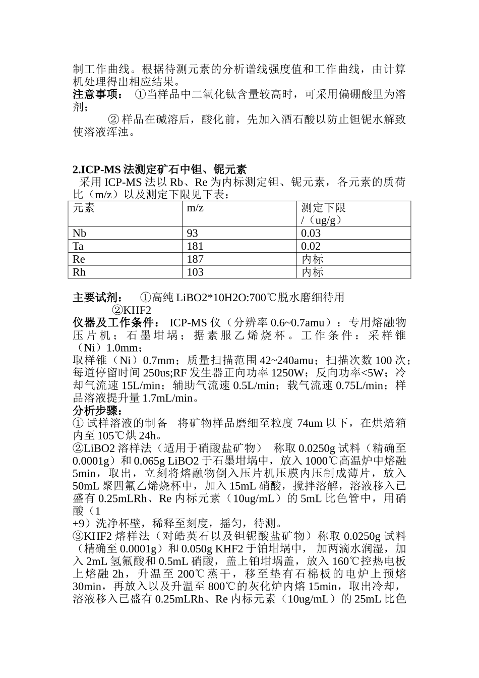 论ICP检测铌、钽元素分析研究  化学工程与工艺专业_第3页
