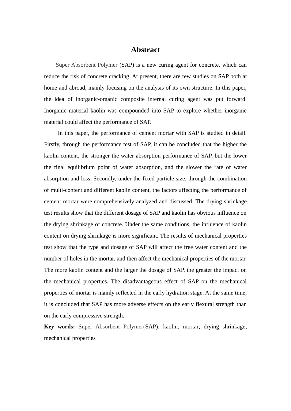 聚丙烯酸钠高吸水性树脂对砂浆性能影响研究分析   材料学管理专业_第2页