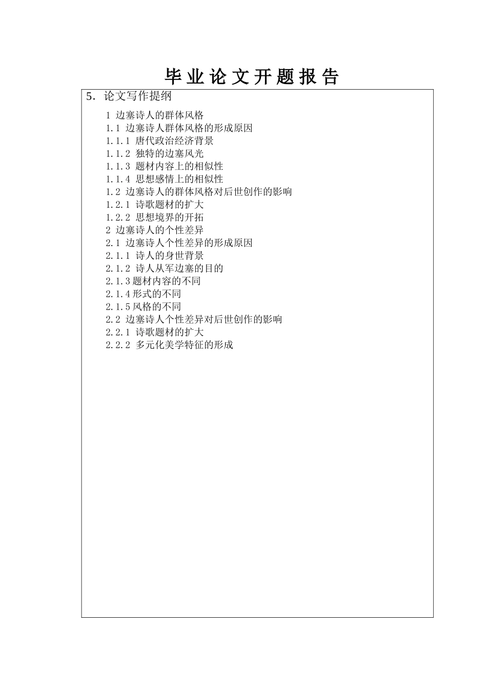开题报告  论唐代边塞诗人的群体风格和个性差异分析研究  汉语言文学专业_第2页