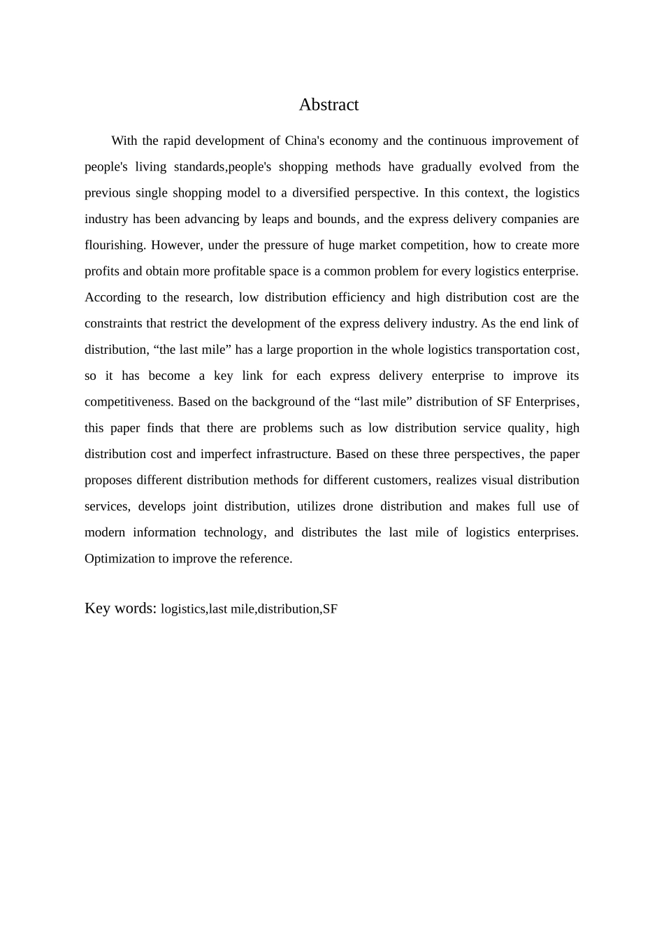 快递企业“最后一公里”配送模式分析研究——以顺丰为例  物流管理专业_第2页