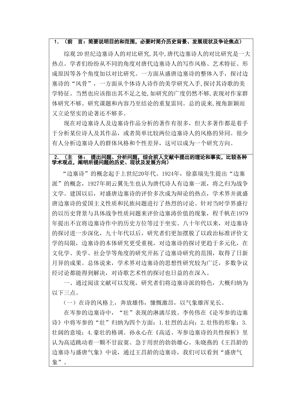 论唐代边塞诗人的群体风格和个性差异分析研究  文献综述_第2页