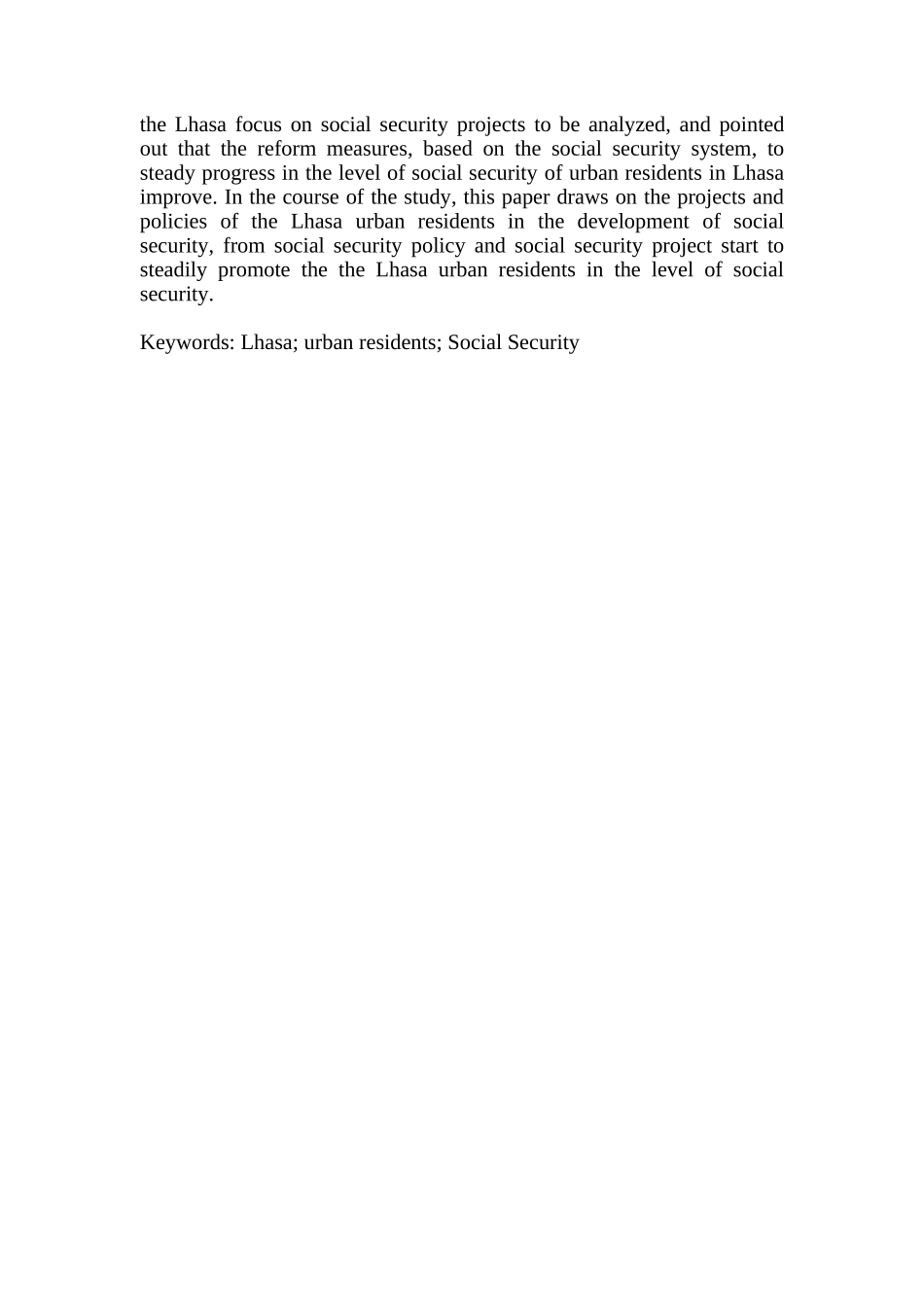 拉萨城镇居民社会保障现状和发展方分析研究向分析研究  社会学专业_第2页