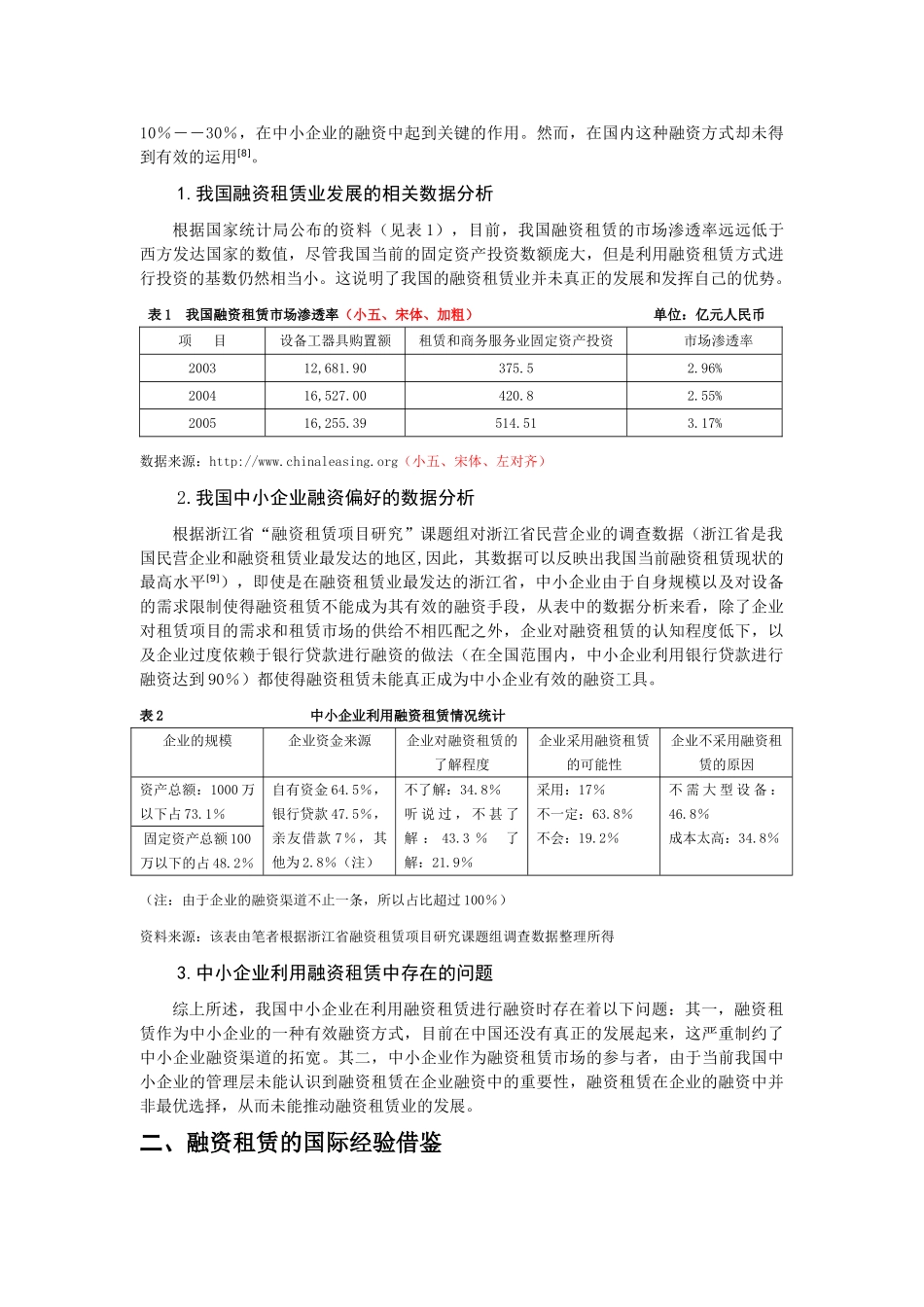 论我国中小企业在融资租赁中存在的问题与对策分析研究  财务会计学专业_第3页