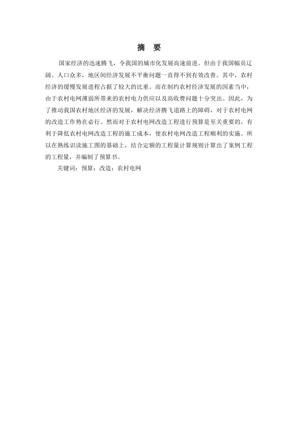 农村电网线路改造预算方案设计和实现  电气工程自动化专业_第3页