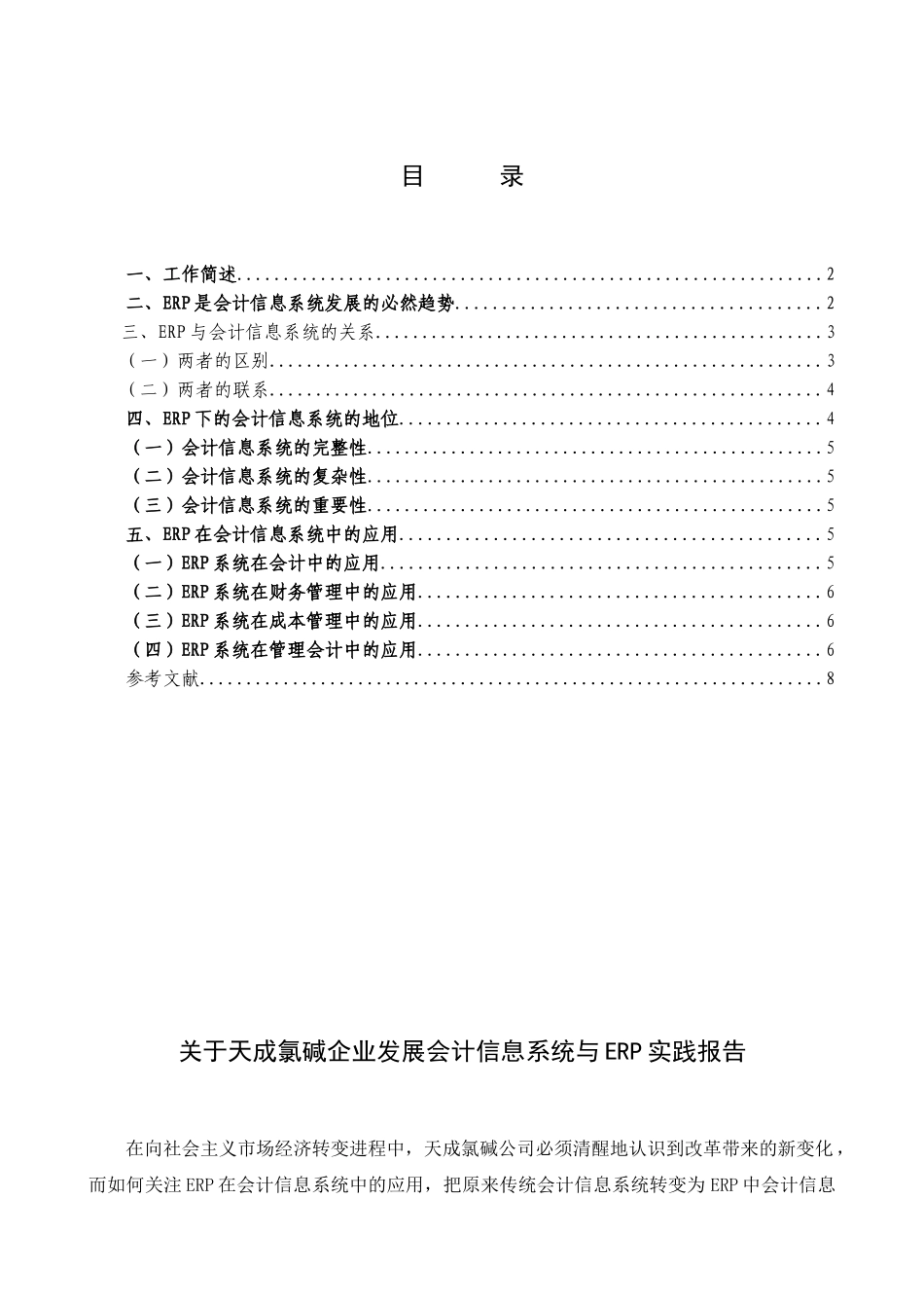 天成氯碱企业发展分析研究—会计信息系统与ERP实践报告  工商管理专业_第3页