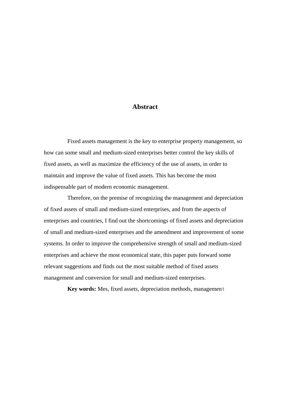 中小型企业固定资产管理与折旧初探分析研究  财务会计学专业_第2页