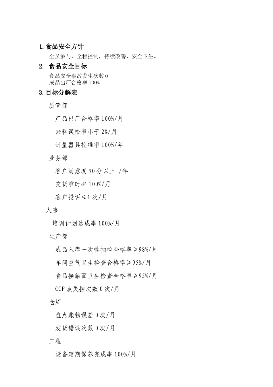 股份有限公司食品HACCP管理手册_第3页