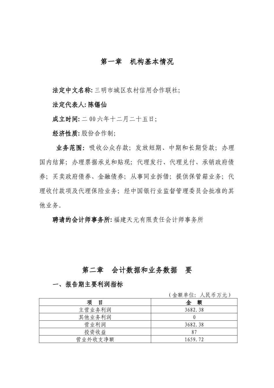 三明市城区农村信用合作联社年度报告_第2页