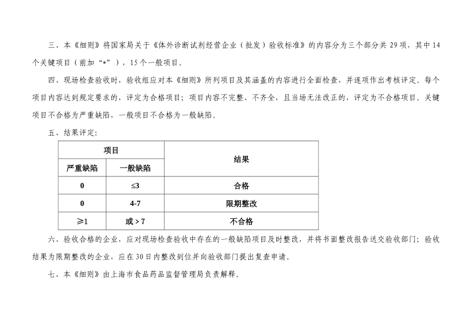 上海市体外诊断试剂经营企业许可验收评定细则_第2页
