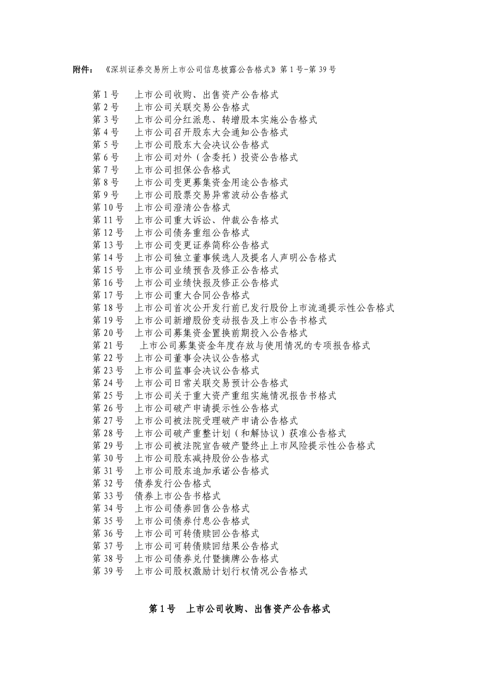 深圳证券交易所上市公司信息披露公告格式_第2页