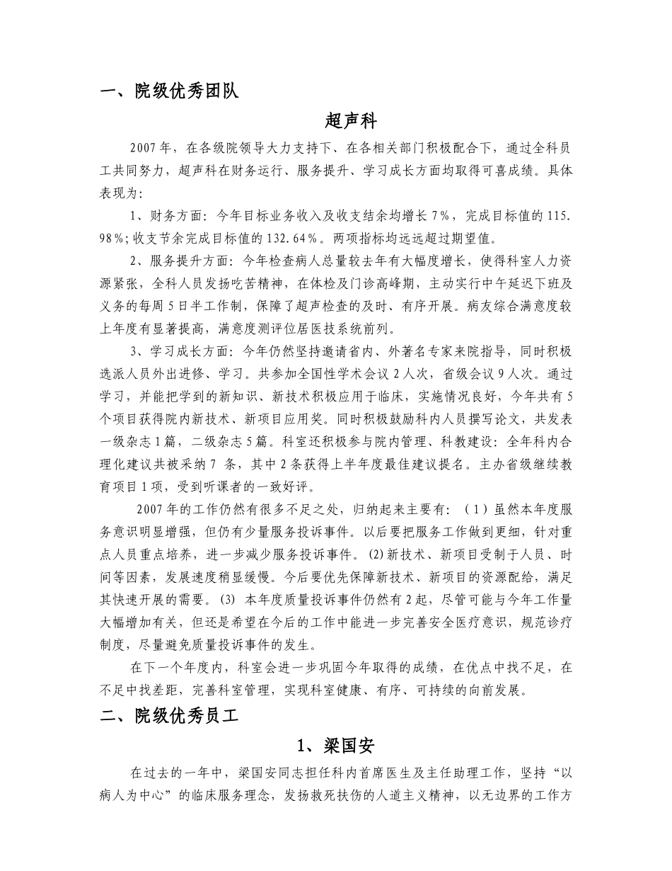 超声科院级优秀团队_第1页