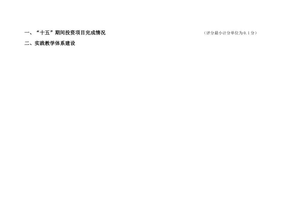 大学学院“十五”期间投资项目完成情况_第2页