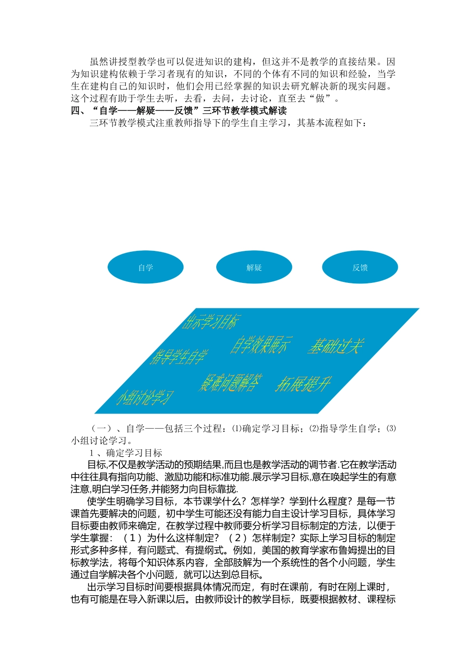 “自学——解疑——反馈”三环节教学模式的探讨分析研究  教育教学专业_第3页